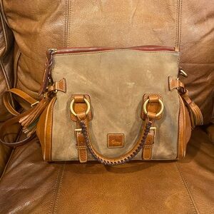 DOONEY & BOURKE Tan & Brown Leather Florentine Satchel Purse